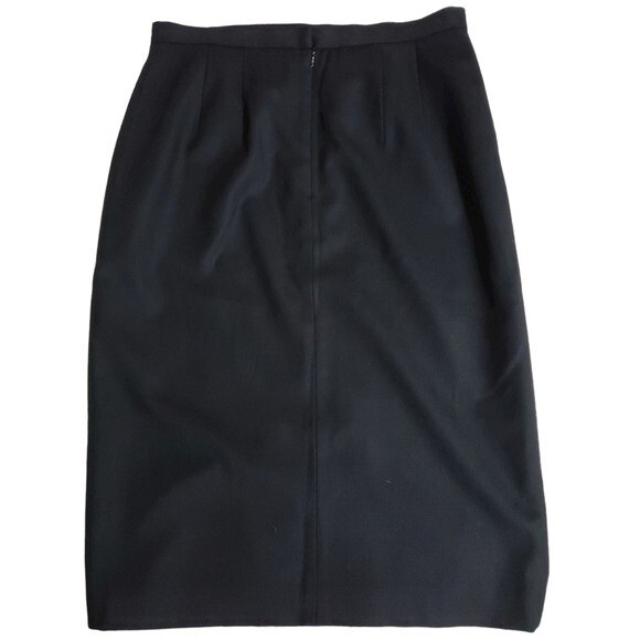 Talbots Black Stretch Wool Front Slit Straight Skirt - Size 10 - Picture 2 of 9